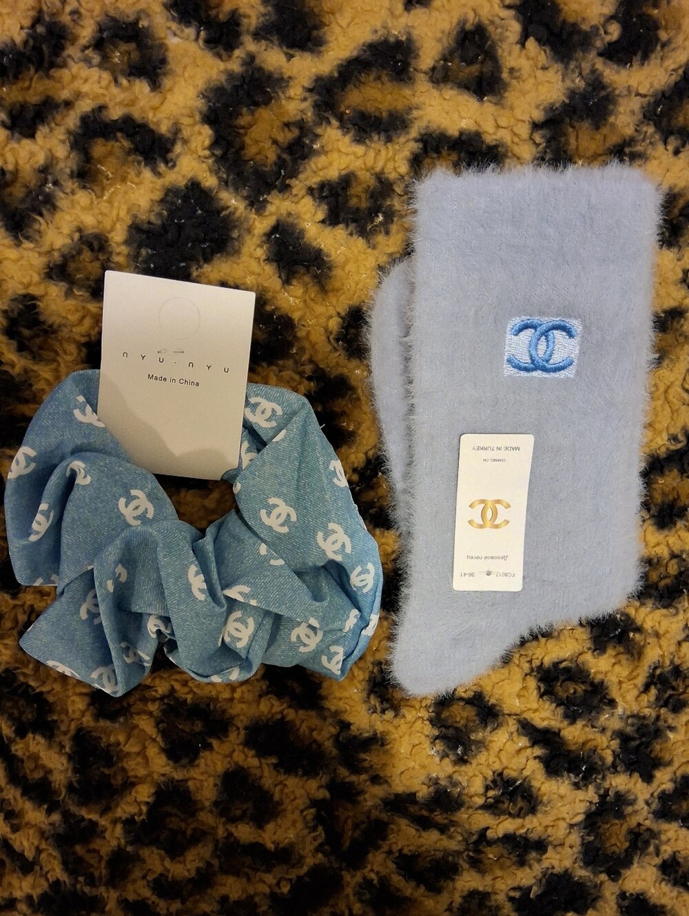 🌻2/$32 SET🌻 CHANEL FASHION FUZZY GLAM BUNDLE - ICE BLUE DENIM